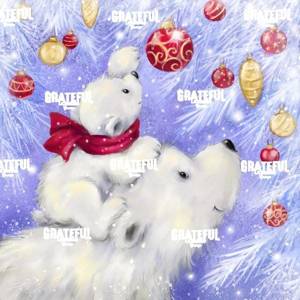 Polar Bear Cub on Mom