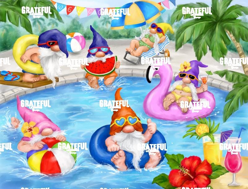 Gnomes Pool Party