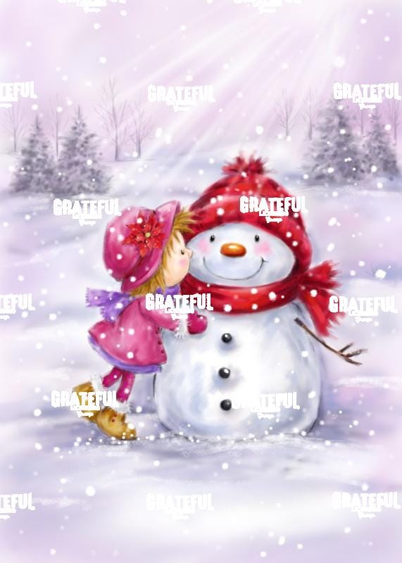 Girl Kissing Snowman