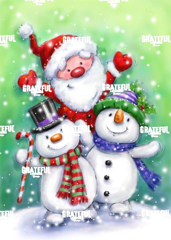 Two Snowmen & Santa