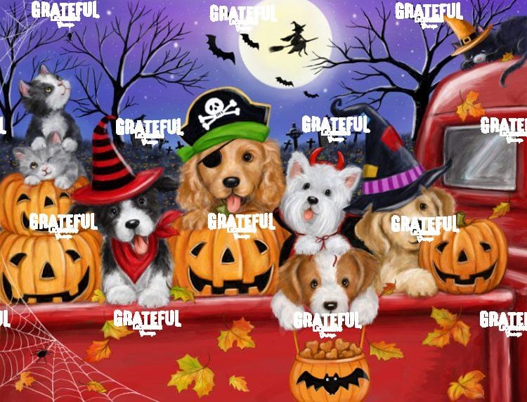 Halloween Red Truck Puppies