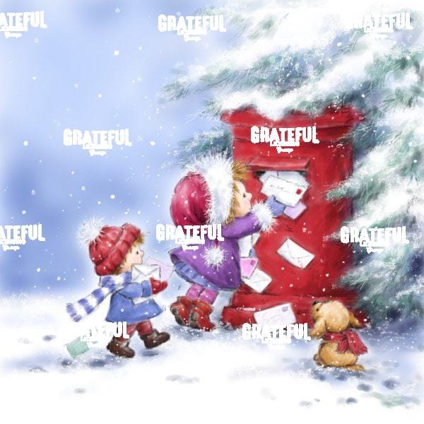 Little Girl & Boy with Letters