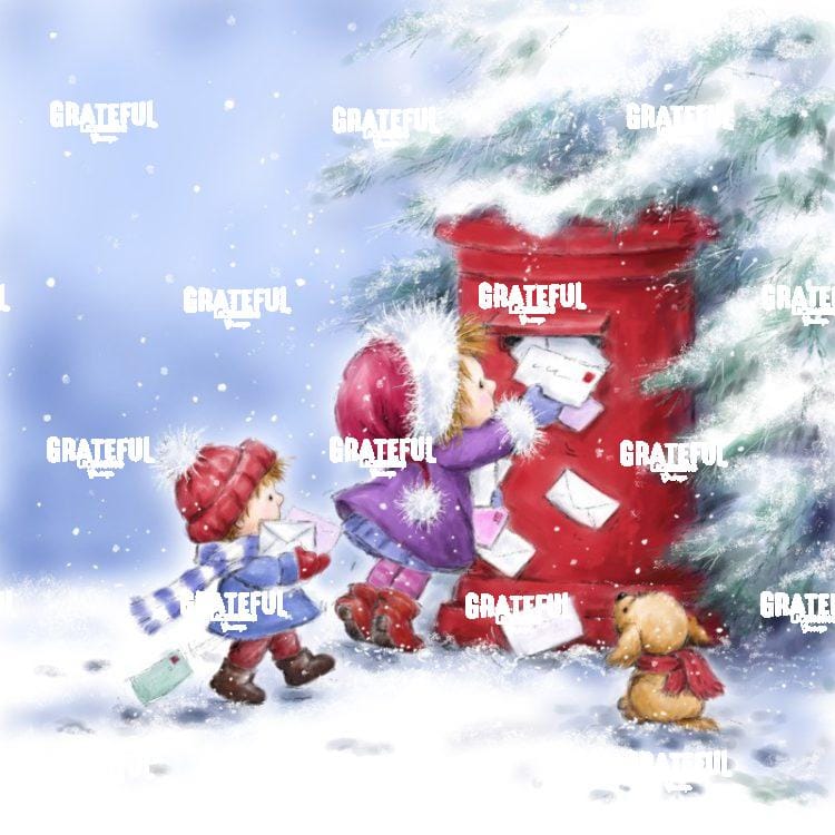 Little Girl & Boy with Letters