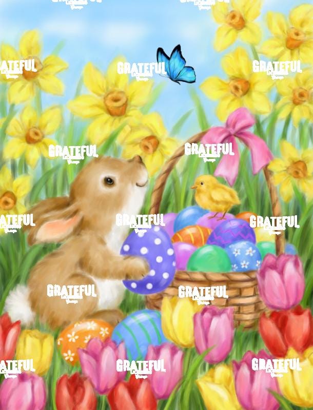 Easter Rabbit with Flowers