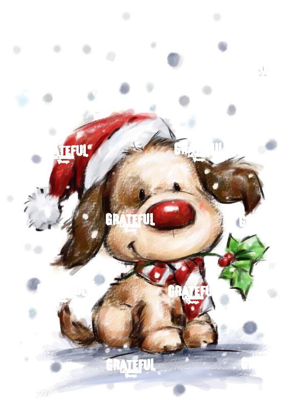 Dog with Holly