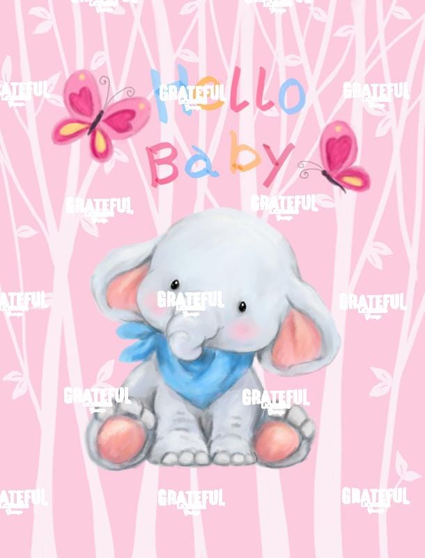 Baby Elephant & Butterfly