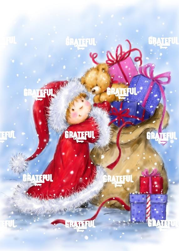 Little Girl with Christmas Presents