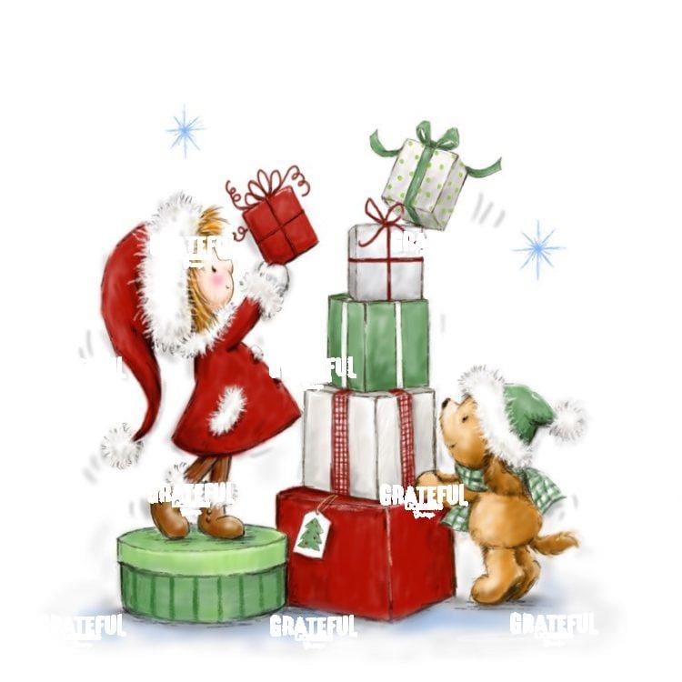 Little Girl with Presents