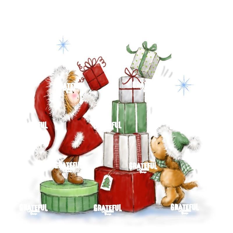 Little Girl with Presents