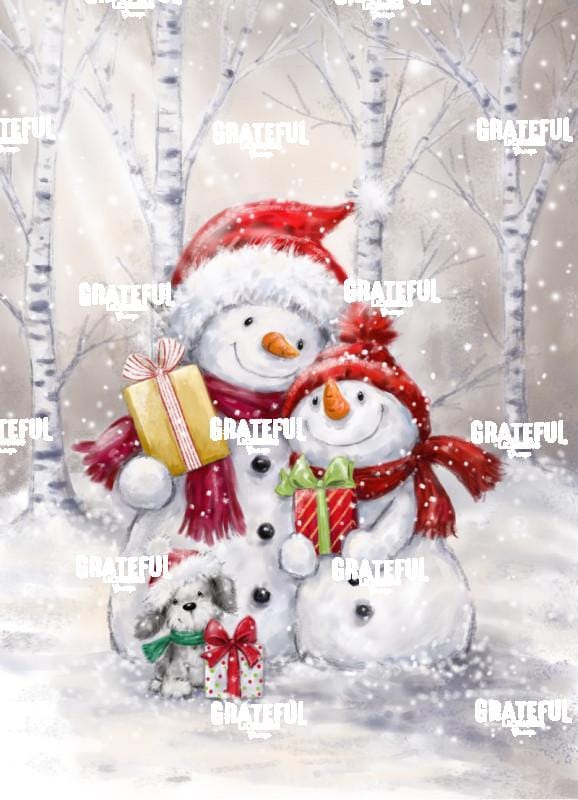 Two Snowmen and a Dog