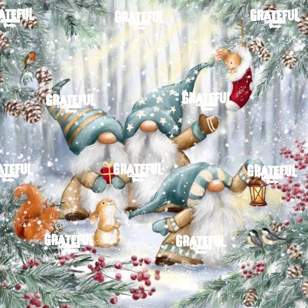 Gnomes in Snowy Forest