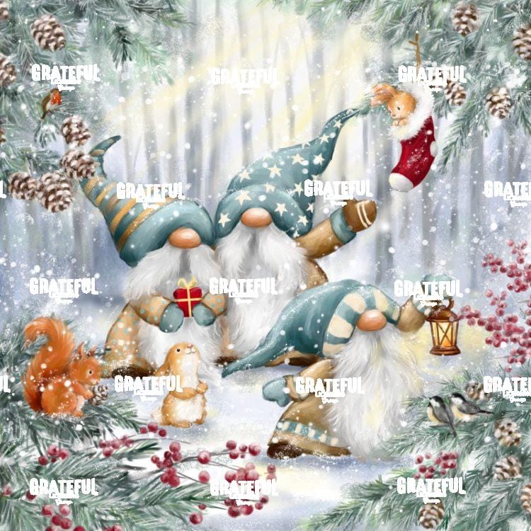 Gnomes in Snowy Forest