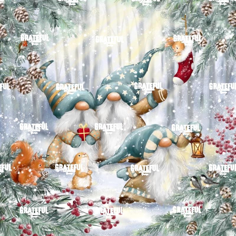 Gnomes in Snowy Forest