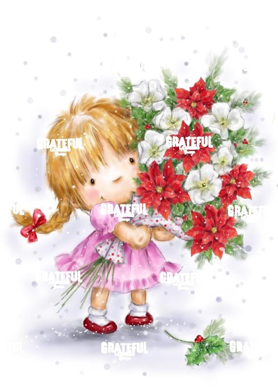 Little Girl with Poinsettias