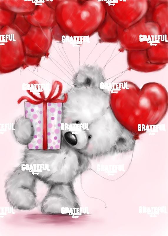 Bear with Red Balloons