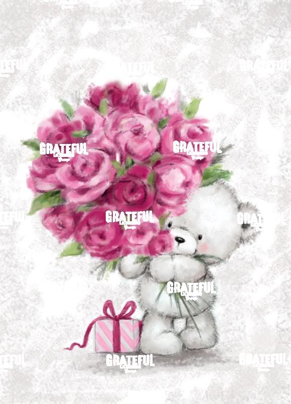Bear with Pink Roses