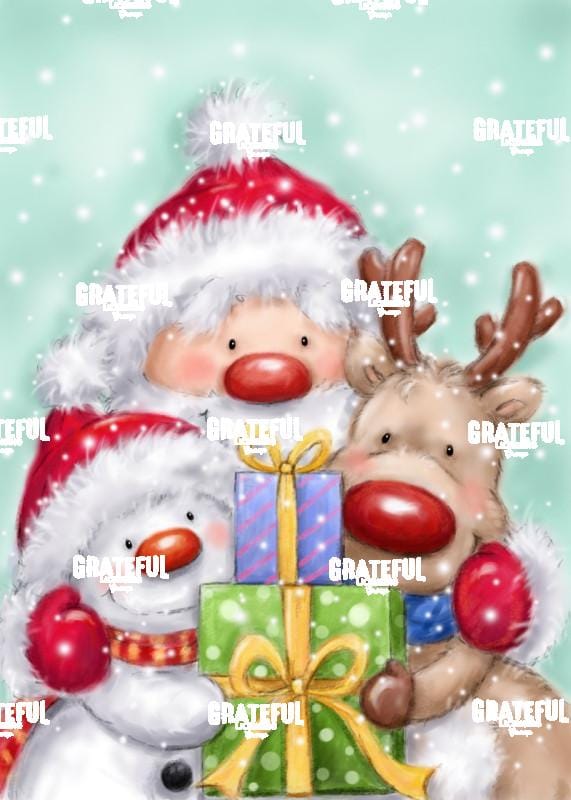 Santa, Reindeer & Snowman