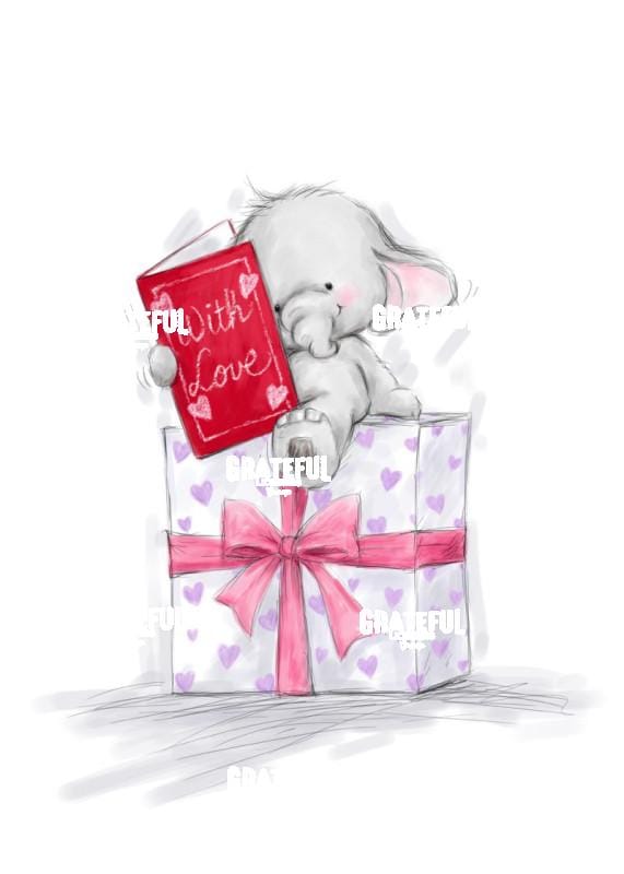 Elephant on Big Present