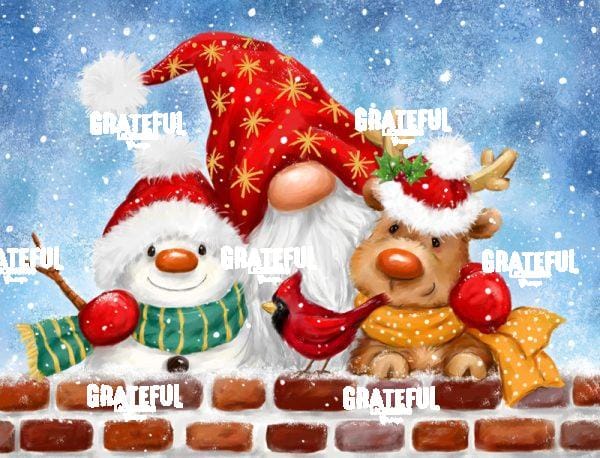 Gnome with Winter Friends