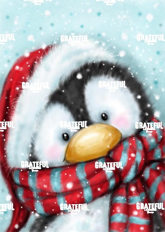 Penguin with Santa's Hat