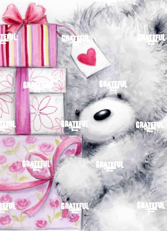Gray Bear with Presents
