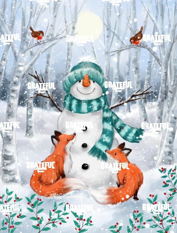 Snowman & Fox in the Woods