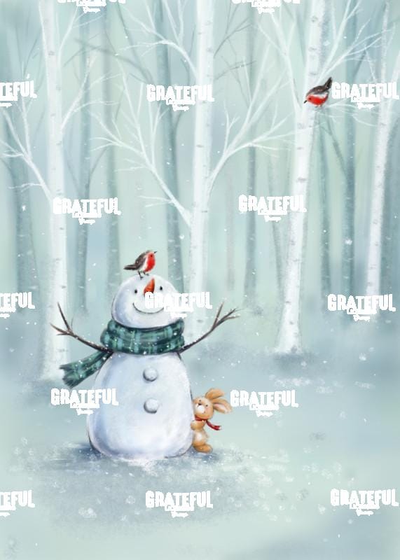 Snowman in the Woods