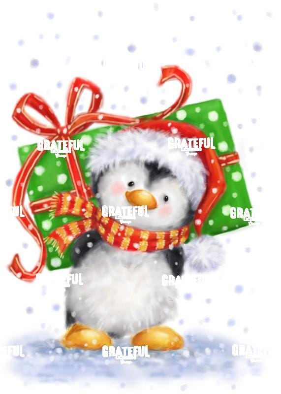 Penguin with Big Present