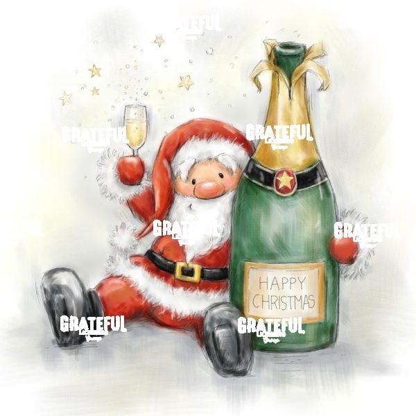 Santa Holding Bottle