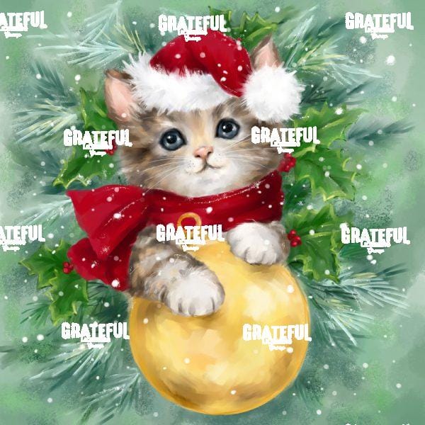 Christmas Cat with Bauble