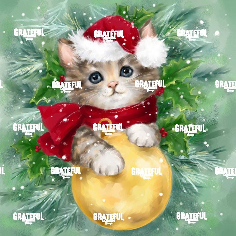 Christmas Cat with Bauble