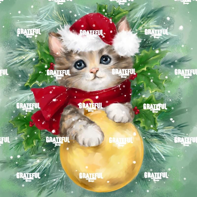 Christmas Cat with Bauble