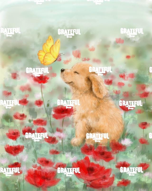 Golden with Butterfly