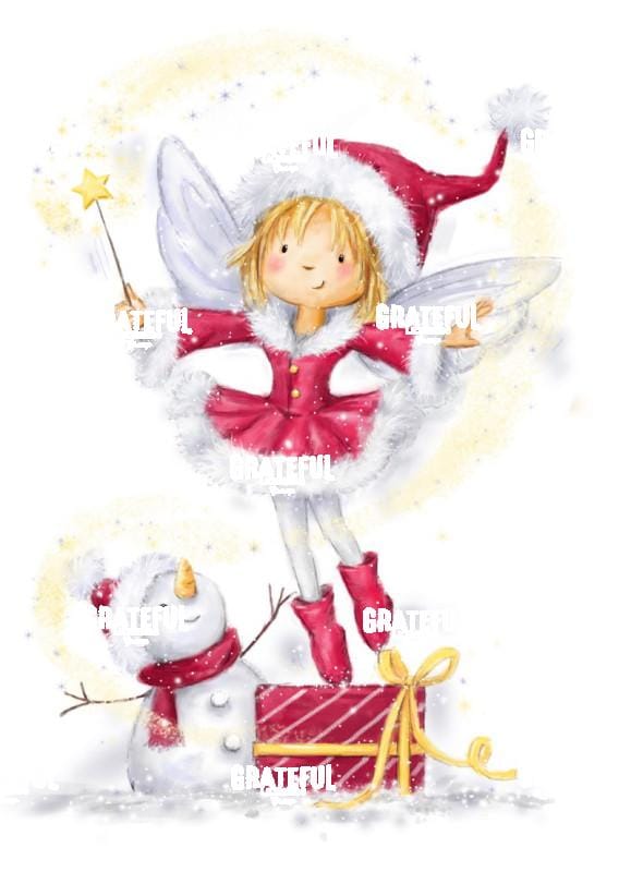 Fairy Girl with Snowman