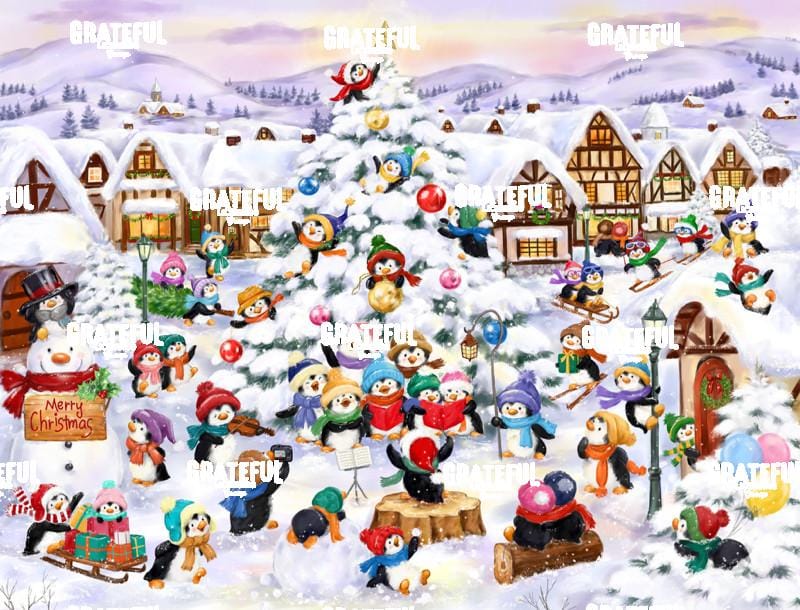 Penguins Village Scene