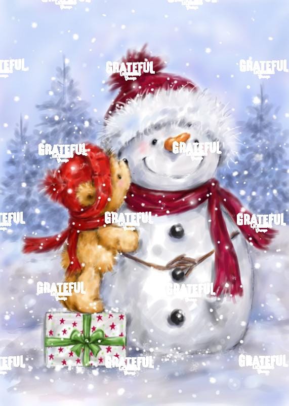 Bear Kissing Snowman