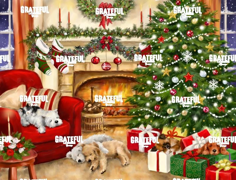 Christmas Sleeping Puppies