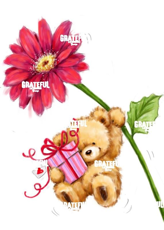 Bear and Big flower