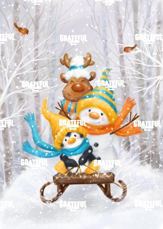 Christmas Friends on Sled