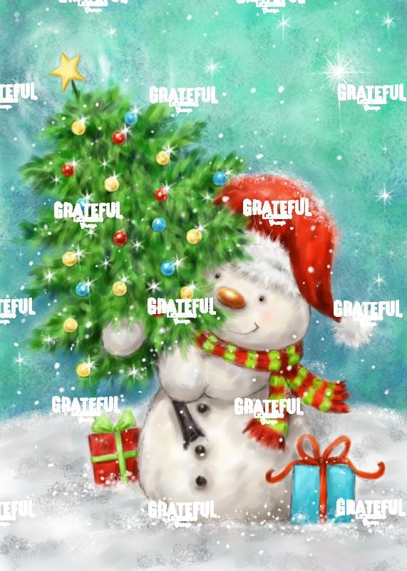 Snowman with Christmas Tree