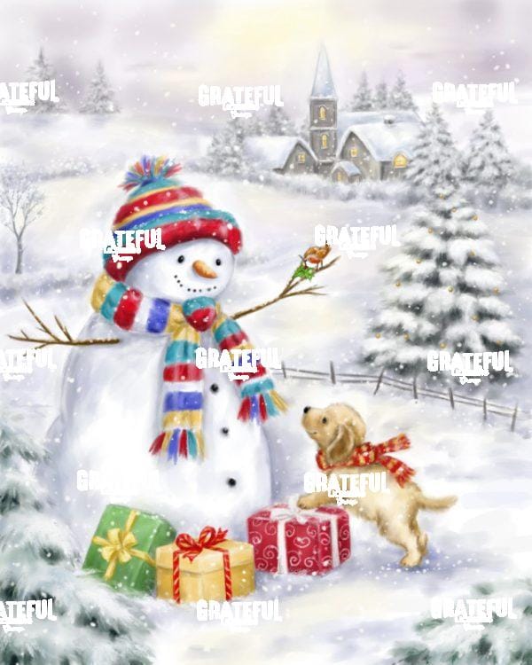 Snowman with Dog
