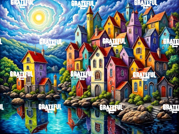 Colorful Village On A Sunny Day