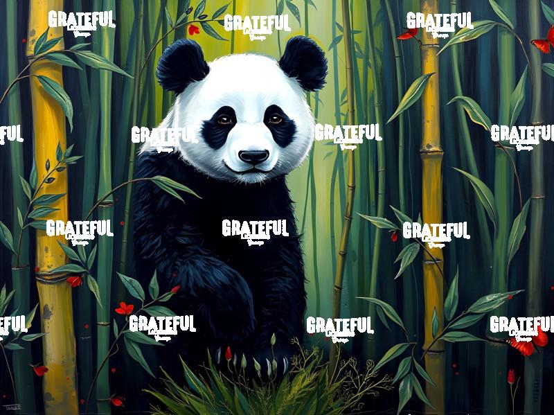 Panda In A Bamboo Forest