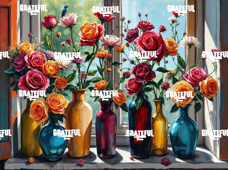 Wildflowers In A Sunny Window