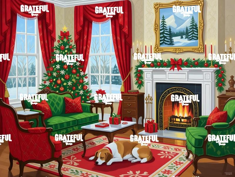 A Beagle Napping On Christmas Eve