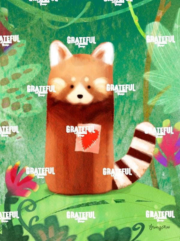 Heart Red Panda Jungle
