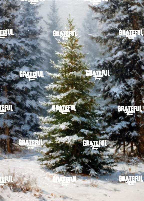 Single Snow Covered Pine Tree 3