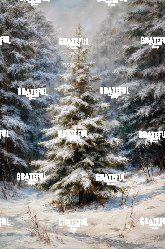 Single Snow Covered Pine Tree 4