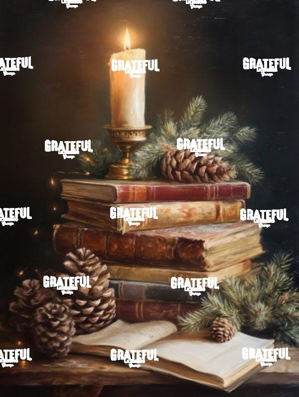 Christmas Books and Candles 1