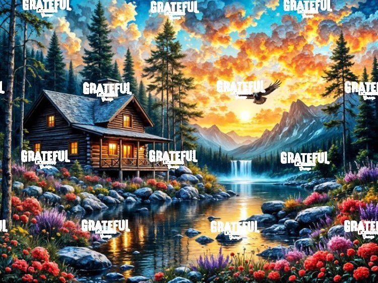 Waterfall Sunset Cabin